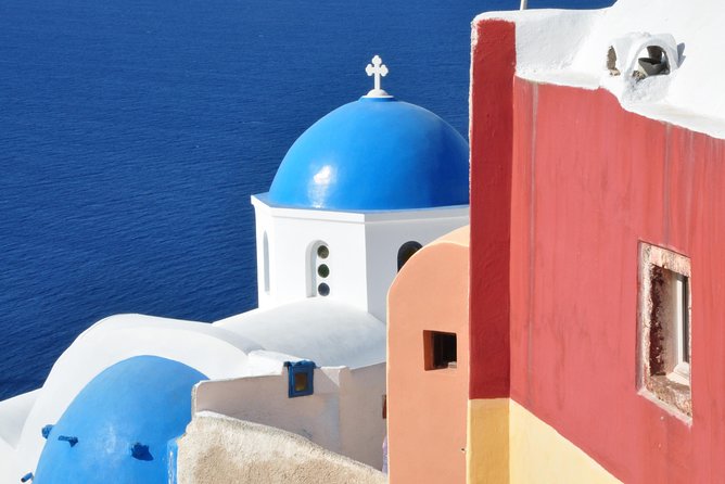 Blue Dome And Oia Sunset Small Group Transfer - The drive with real scenery: Skaros and Imerovigli along the way