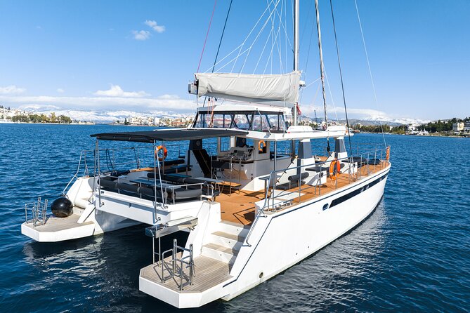 Comfort Max Catamaran Caldera Cruise with BBQ and Drinks - Red Beach and White/Red Shorelines: Your Swim Window