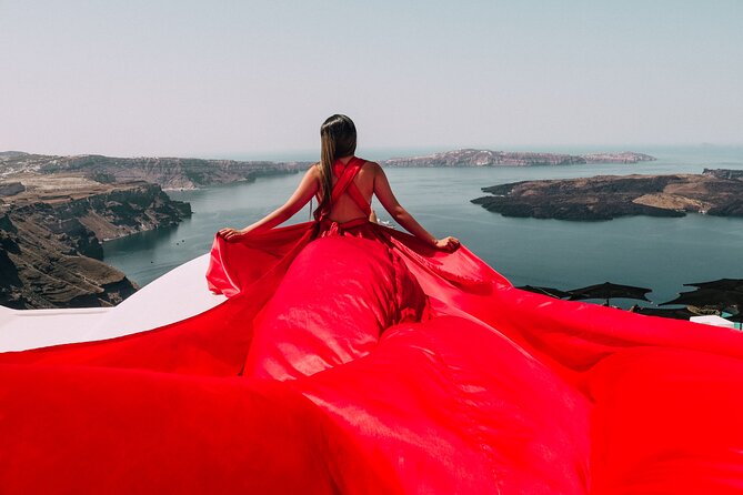 Exclusive Santorini Flying Dress Photoshoot with Pickup - The photoshoot flow: two stops, one goal—postcard views