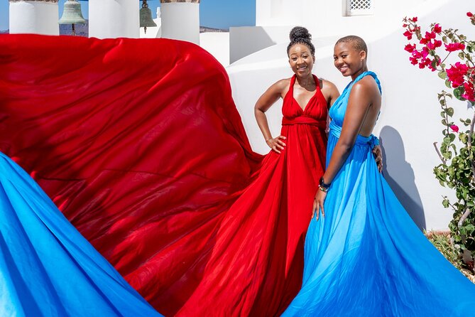 Flying Dress Experience -Private Santorini Photoshoot - The Photo Shoot Flow: How You Get the Floating-Dress Look