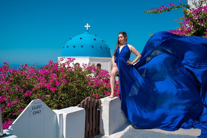 Flying Dress Photoshoot in Oia Private entry to Blue Dome - Price Breakdown: What You’re Paying for at $236.59