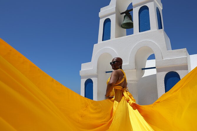 Flying Dress Photoshoot in Santorini, Blue Domes and Caldera View - Stop 1: Picturesque Blue Dome Santorini and the Real Meaning of “Iconic”