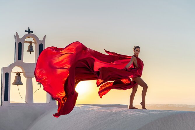 Flying Dress Photoshoot in Santorini by Flying Dress Photo © - Multiple backdrops: domes, churches, and moving around for variety