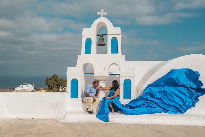 Flying Dress Photoshoot Santorini - Handmade Flyoia Dresses and the 16-Color Selection