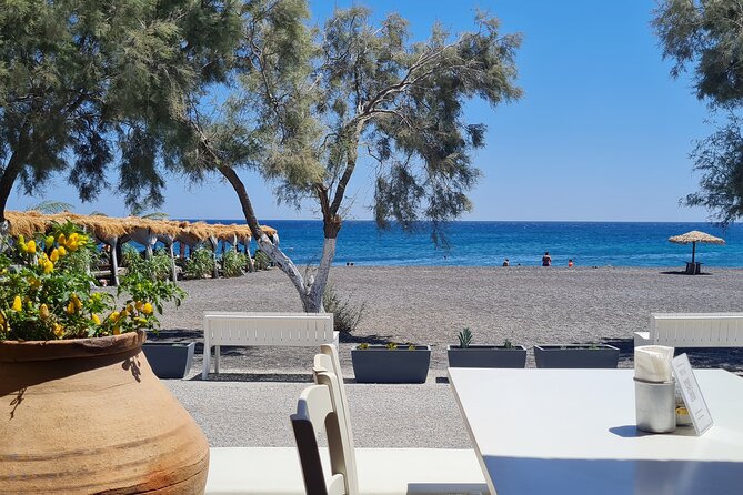 Full-Day Private Tour of Santorini Caldera & The Most Famous Sightseeing - Perissa Black Sand Beach: the lively break that still gives you time