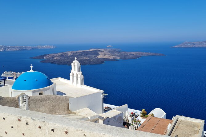 Full-Day Private Tour of Santorini Caldera & The Most Famous Sightseeing - Profitis Ilias: the highest point, a fortress-style monastery, and olive-tree views