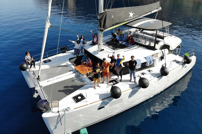 Half-Day Tailor-made Private Catamaran Cruise in Santorini - Passing Akrotiri’s lighthouse and Old Harbor: views without the time tax