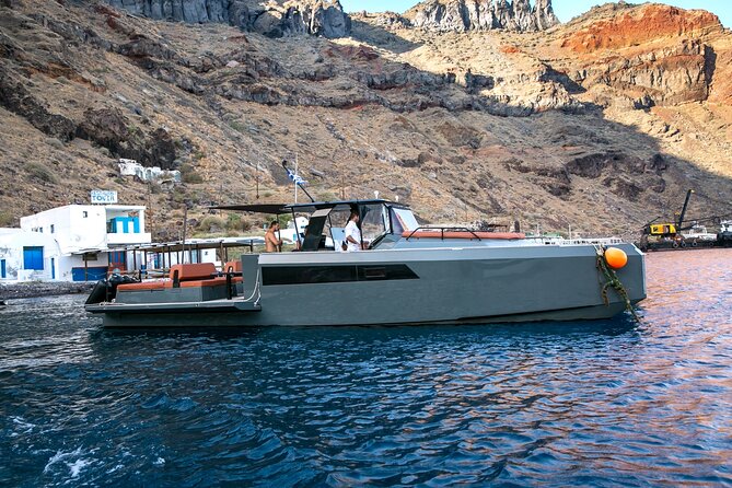 Luxury Private Power Catamaran Tour in Santorini - Santorini Volcano and Nea Kameni: lava-island views plus volcanic formation time