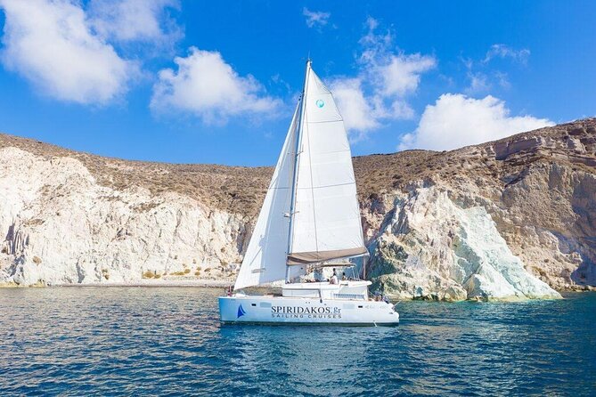 Luxury Small-Group Catamaran Cruise with BBQ, Open bar & Transfer - Setting Sail From Ammoudi or Vlychada