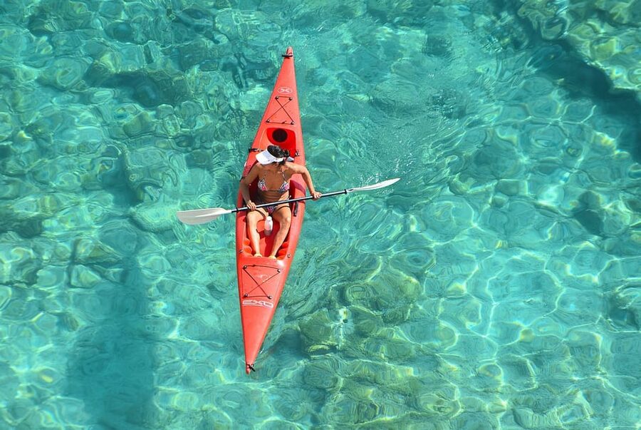 Perissa: Santorini Jet Skiing, Tubing, and Kayaking Package - Kayak or SUP for one hour: self-guided, calmer, and more personal