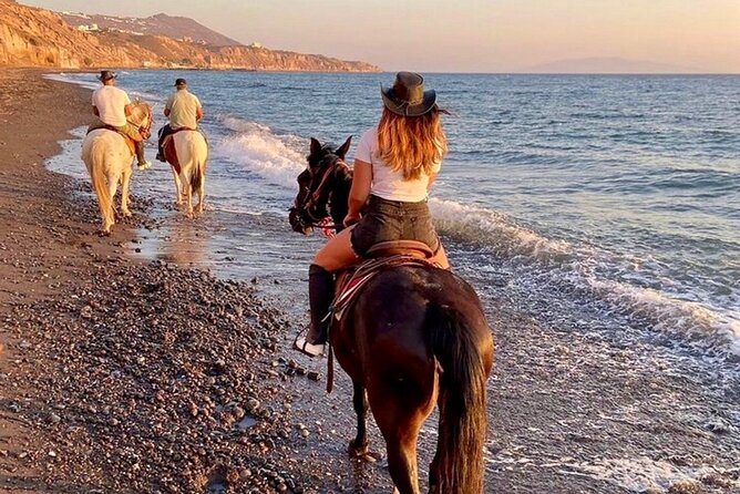 Premium Secluded Black Beach Horseback Riding Tour in Santorini - Volcanic ravines, natural caves, and the tiny church photo stop