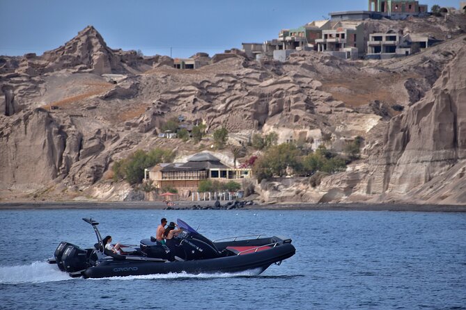 Private Boat Tour of Santorini - White Rock and White Beach along the south coast