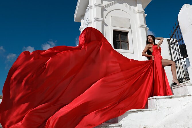 Private Flying Dress Photoshoot in Santorini – Blue Domes View - Price and Value: Why $480.61 Can Make Sense for the Right Trip