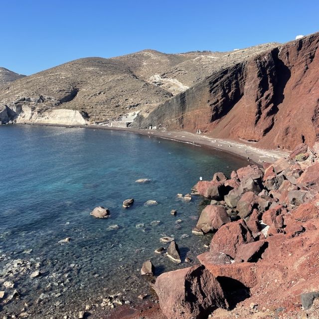 Private Full-Day Tour with winery visit - Volcanic Beaches: Red Beach Drama and Perissa’s Black Sand Calm