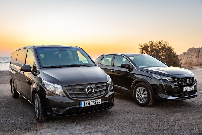 Private Transfer Santorini - Mercedes Vito and Sprinter comfort: air-conditioning, space, and safety on cliff roads