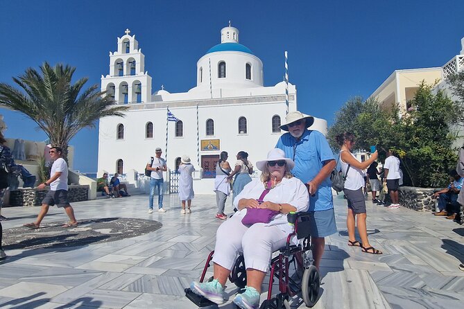 Santorini: 4hr Wheelchair Private Accessible Tour - Stop 3: Three Bells of Fira for fast photos and a strong viewpoint payoff