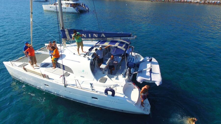 Santorini: 7-Hour Private Catamaran Cruise with Food & Drink - Your private catamaran: comfort, attention, and room to breathe