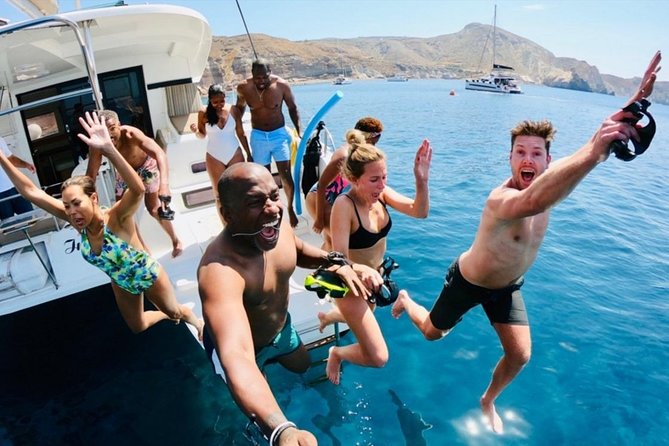 Santorini:All-inclusive Catamaran Cruise with Thirassia Stop - Red Beach: The One-Stop Photo Stop That’s Actually Worth It
