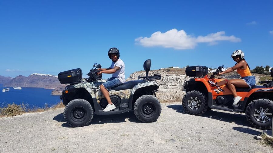 Santorini: ATV guided tour around the South of the island - Theros Beach off-road: the swim option and the “how bumpy is it?” question