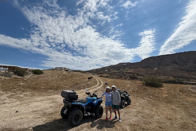 Santorini ATV-Quad Off-road Experience Tour with Transportation - Vlychada Beach and Eros Beach: volcanic walls plus actual time to cool off