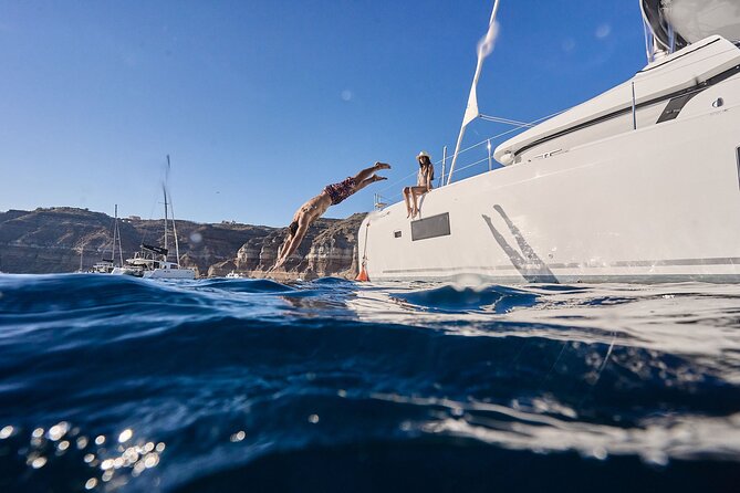Santorini: Caldera Private Catamaran Cruise with Meal & Drinks - Crew care, onboard comfort, and the Zoey + Captain Mike factor