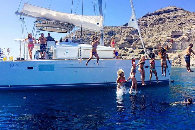 Santorini Catamaran Cruise with Fresh Meal and Open Bar - Palea Kameni Hot Springs Swim: The Most Memorable Water Moment