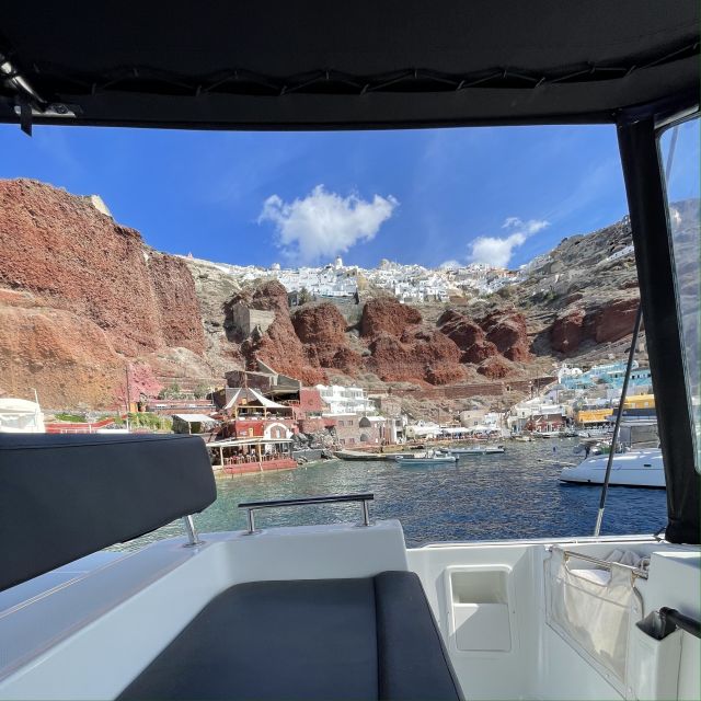 Santorini: Catamaran Cruise with Lunch, Drinks, & Oia Visit - Vlychada Sunset With Prosecco and Dessert