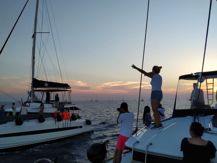 Santorini: Catamaran Cruise with Meal & Open Bar - From Vlychada marina to catamaran comfort