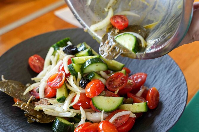 Santorini Cooking Lesson with Chef and a Bottle of Wine - Stop at Aroma Avlis: how lunch works after you cook