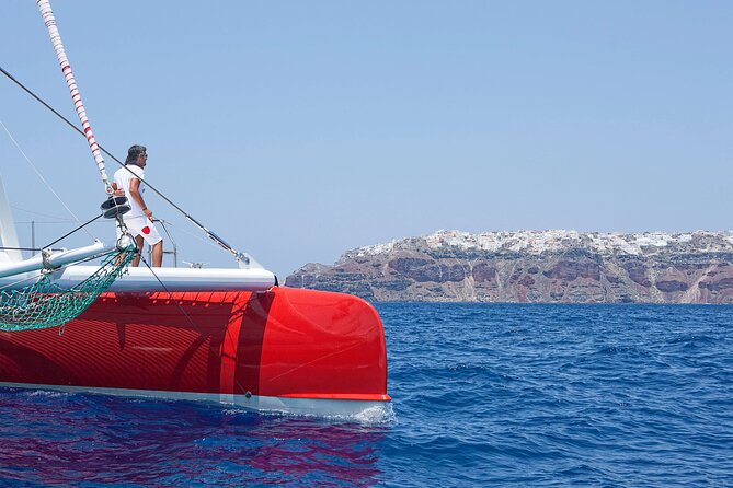 Santorini Cruise on Catamaran with BBQ & Open Bar - Red Beach: Photos, Snorkel Gear, and Beach Time You Can’t Get by Car