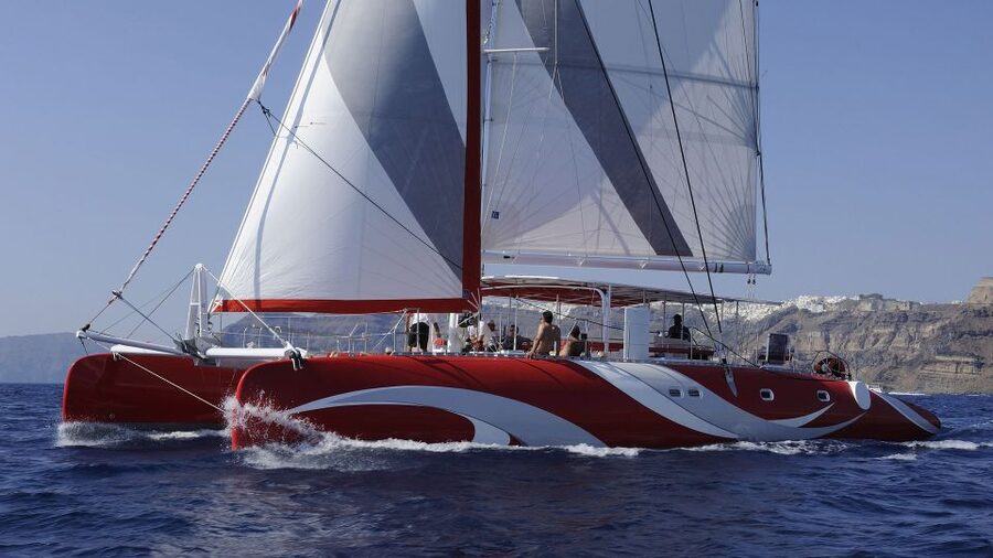 Santorini: Dream Catcher 5-hour Sailing Trip in the Caldera - Entering Santorini’s Caldera by Catamaran: The Big Idea