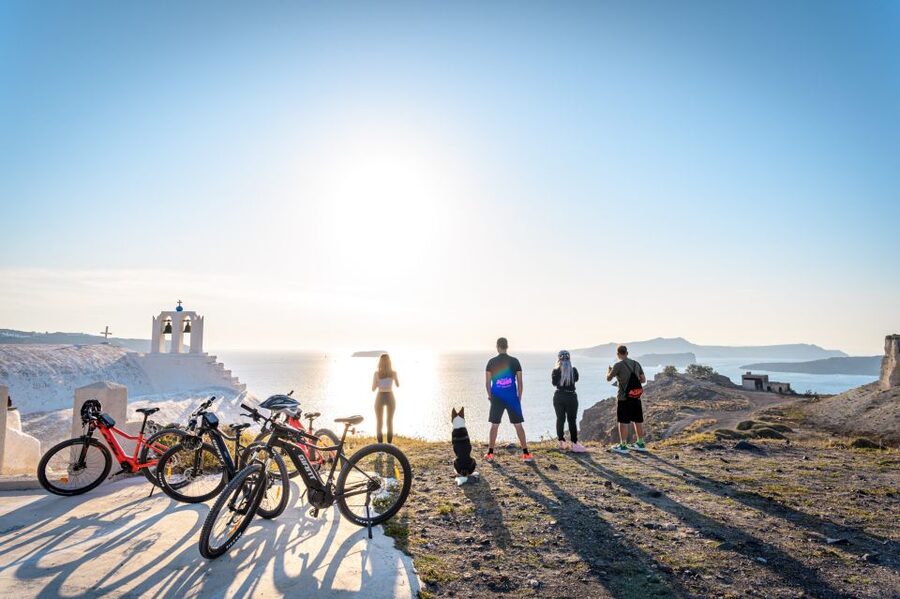 Santorini e-bike guided tours - How the Route Really Flows: Perissa → Emporio → Megalochori → Caldera → Windmills → Vlichada