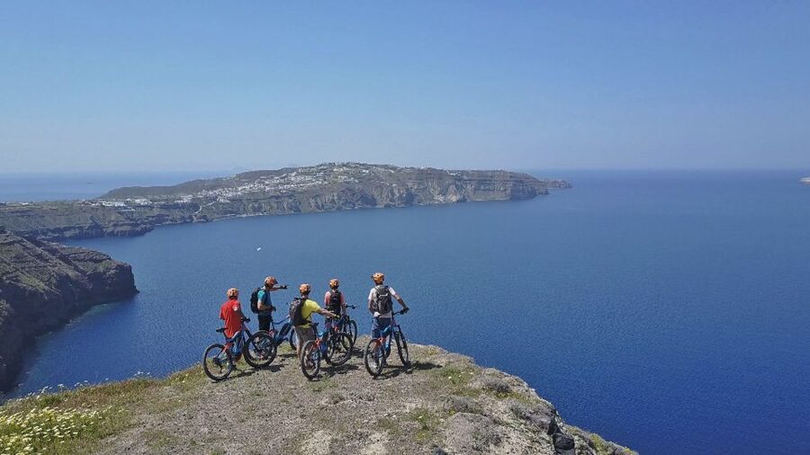Santorini: Electric Mountain Bike Adventure - How Perivolos and Perissa Black Sand Set the Tone