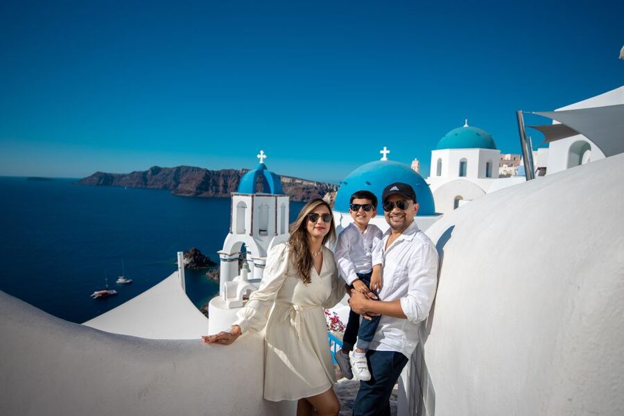 Santorini Family Photoshoot (Oia Village) - Blue Domes Stops Without the Time Sink