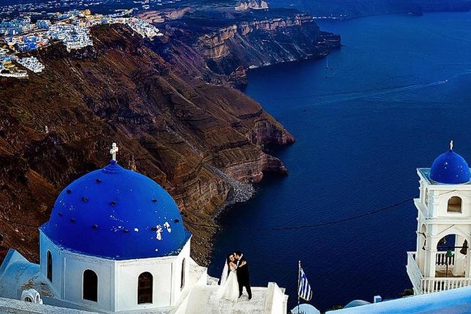 Santorini Fira-Oia-Firostefani 4 Hours - Stop 1: Three Bells of Fira and the View Over Kameni