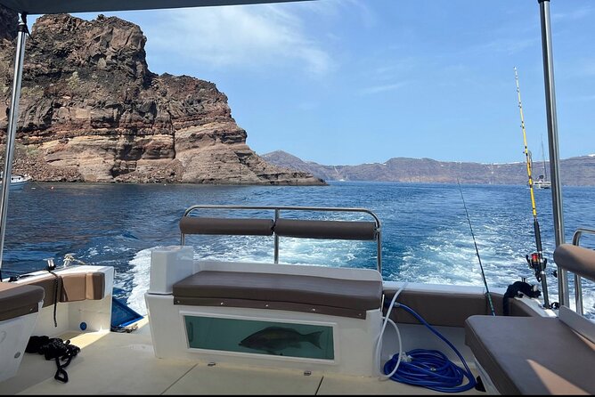 Santorini Fishing Private Cruise boat tour - BBQ, Snorkeling - Snorkeling and Swimming in Quiet Coves (Yes, Including Black Sand)