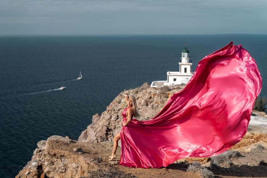 Santorini: Flying Dress Photo © Photoshoot "Express Package" - Price and Logistics: Is $471 Worth It?