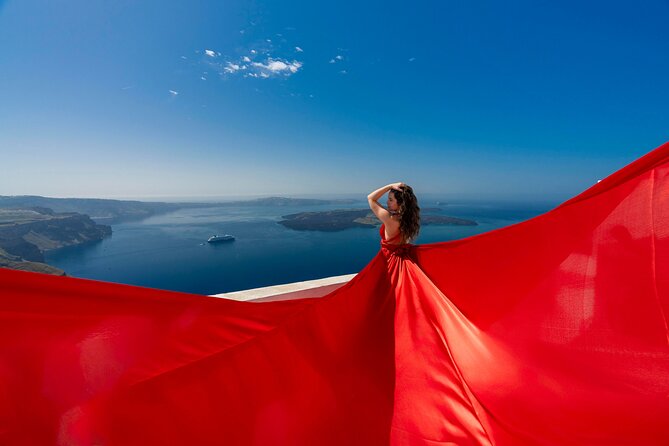 Santorini: Flying Dress Photoshoot - What the 45-minute to 1-hour session feels like in practice