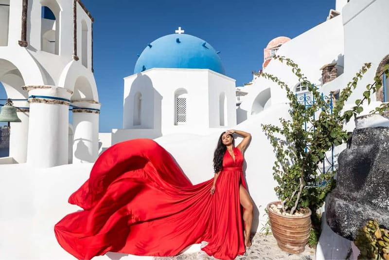 Santorini: Flying Dress Photoshoot <strong>Dress Included</strong> – Key things I’d plan for before you go’ /></p>
<ul>
<li><strong>Dress color selection happens by email</strong>: pick from 15 options ahead of time.</li>
<li><strong>You’re not guessing poses</strong>: you’ll get on-the-spot guidance and angle tweaks.</li>
<li><strong>The shoot is built around wind</strong>: there’s a dedicated assistant to help the dress fly.</li>
<li><strong>Expect stairs and walking</strong>: bring comfy shoes and plan for sun and a bit of heat.</li>
<li><strong>Photo delivery is fast for this kind of service</strong>: edited photos usually arrive 7 to 10 days later.</li>
</ul>
<h2 id="why-a-flying-dress-shoot-fits-santorini-so-well">Why a flying dress shoot fits Santorini so well</h2>
<p><img width="800" height="504" decoding="async" src=