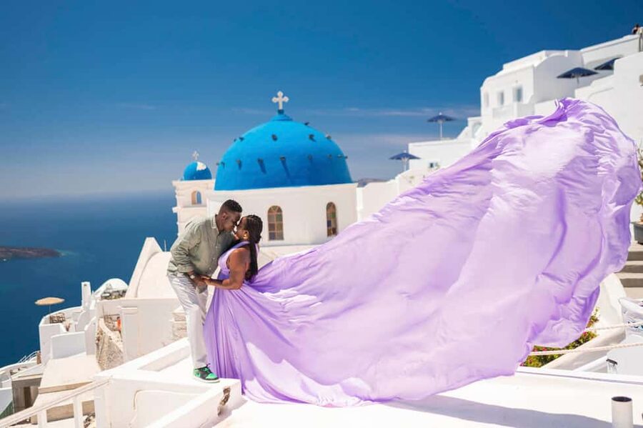 Santorini: Flying Dress with Photos & Video Reel - Key things I’d put on your shortlist