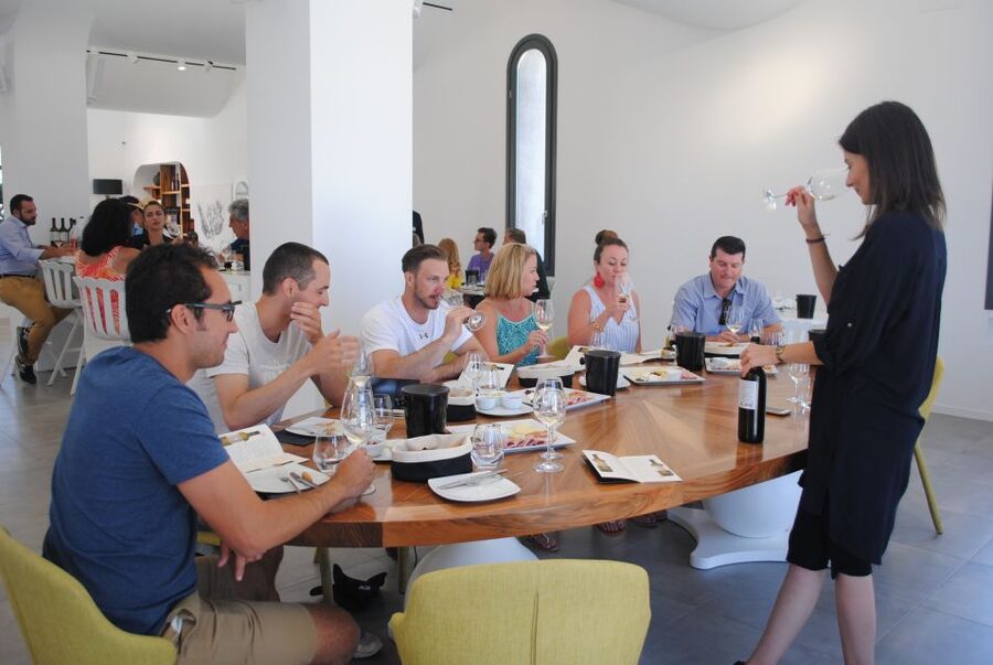 Santorini: Guided Wine Tour with Pickup and Snacks - Art Space Winery Museum: Pumice Rock Chambers and Contemporary Art