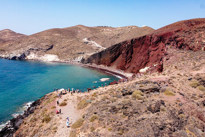 Santorini Highlights Minibus Tour with Oia Sunset - Red Beach: striking color, limited time to enjoy it