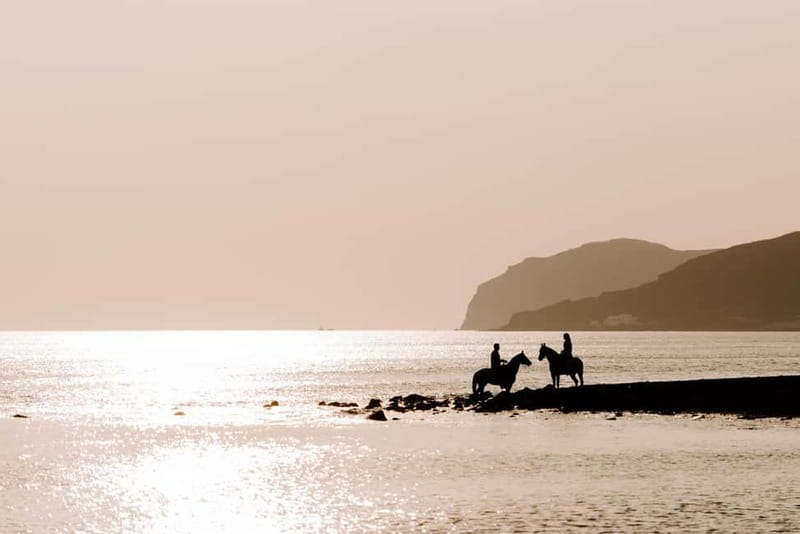Santorini: Horseback Riding on the Black Sandy Eros Beach - Eros Beach, Shoreline Riding, and the Sea Moment