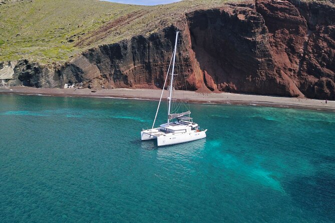 Santorini: Luxury Catamaran Cruise with Fresh Fish BBQ & Drinks - Getting There: Pickup Works, But Be Early