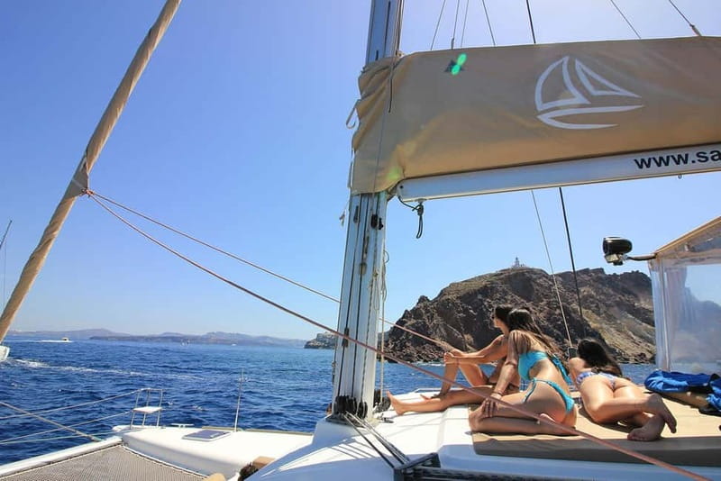 Santorini: Luxury Catamaran Cruise with Lunch, BBQ & Drinks - Onboard comfort and rules: the small stuff that changes your day