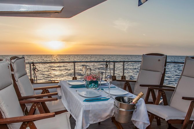 Santorini: Motor Yacht Sunset Cruise with 5-Course Dinner - Drinks Included: A Real Value Booster
