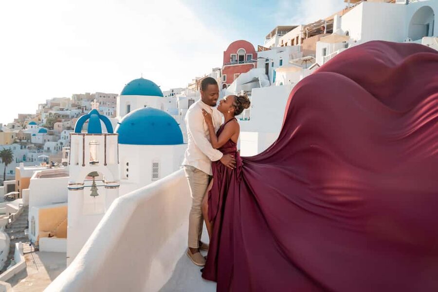 Santorini: Oia Flying Dress Photoshoot by SokoLOVE - What’s included (and what you’ll need to handle yourself)