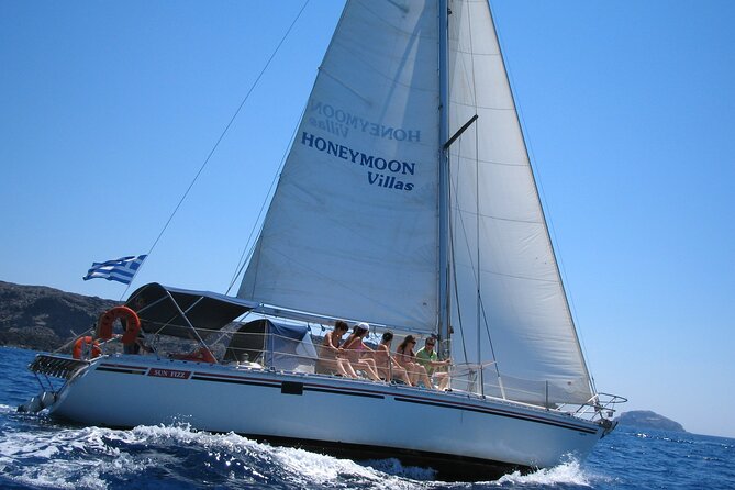 Santorini Oia: Private Sailing Yacht Cruise with Meal and Drinks - Nea Kameni’s long swim stop and photo-friendly older ports