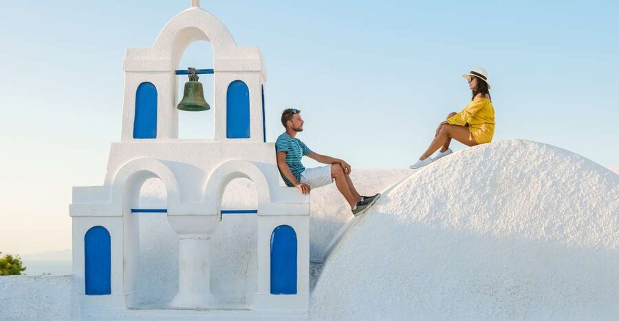 Santorini: Oia Village Professional Photo Shoot - Getting Set Up at the Bus Stop to Fira