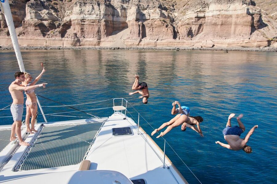Santorini: Platinum Catamaran Cruise w/ BBQ Meal & Open Bar - Getting to Vlychada: pickup that matches your life, not your schedule